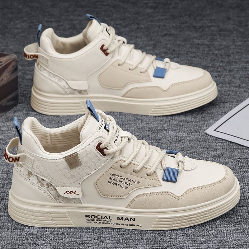 Luxury Designer Leather Platform Men Sneakers Khaki 2260 / 41 MEN SNEAKERS