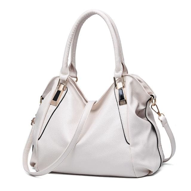 luxury designer vintage casual tote top-handle women handbag beige 4602 / max length 28cm