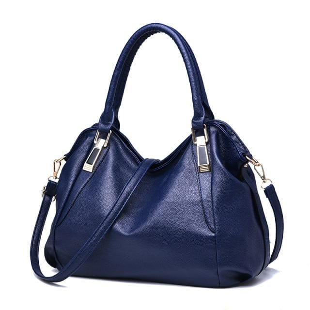 luxury designer vintage casual tote top-handle women handbag blue 203221806 / max length 28cm
