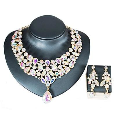 luxury elegant jewelry set white ab