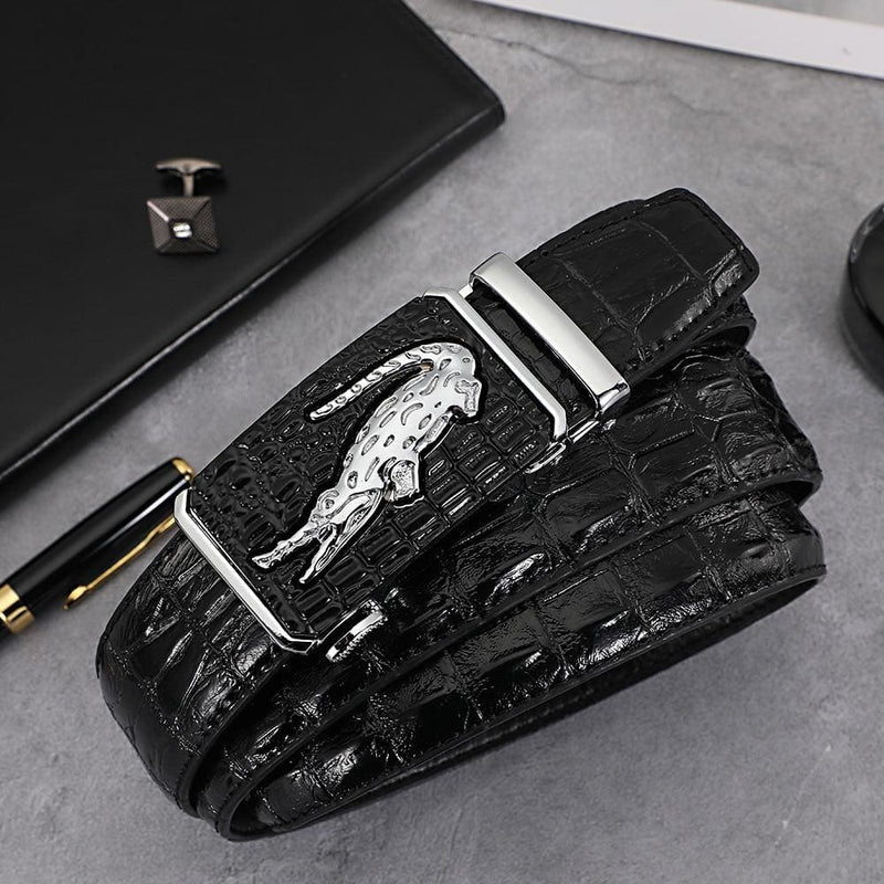luxury genuine leather crocodile pattern automatic buckle belt