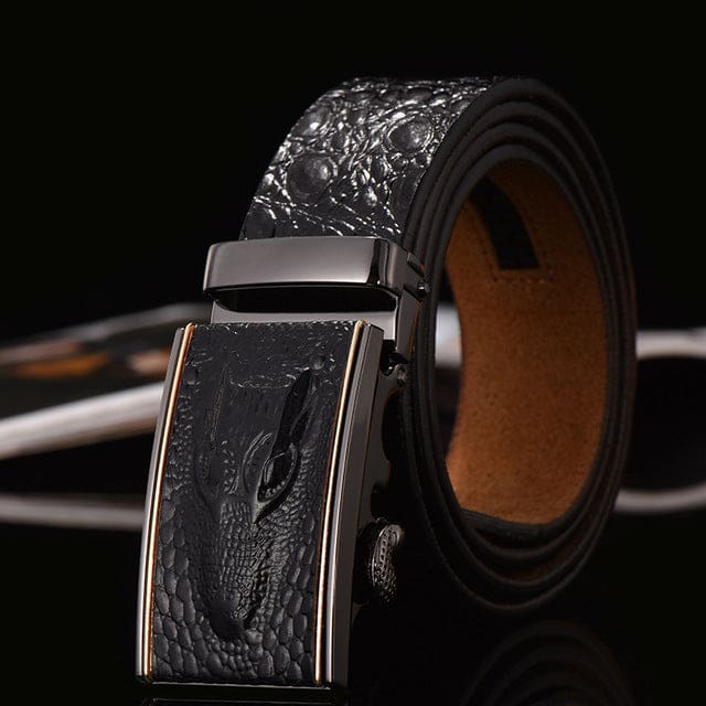 dinisiton hot sale men belts luxury genuine leather crocodile designer high quality automatic belt man buckle real cowhide jeans
