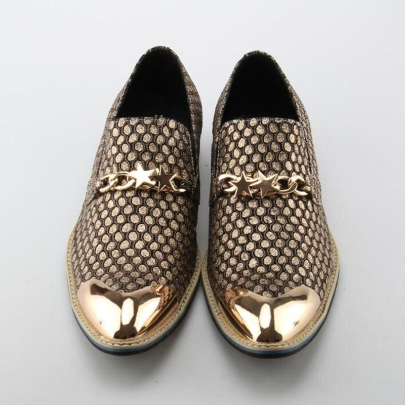 luxury gold toe party shoes