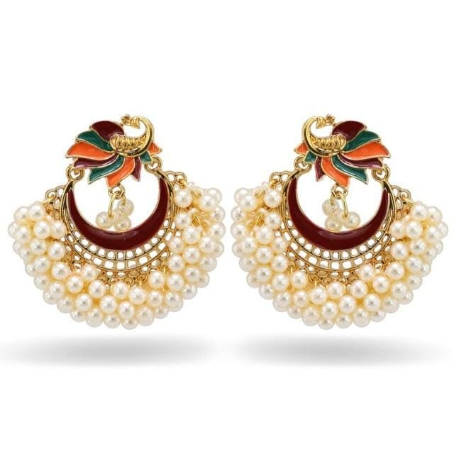 luxury indian jhumki earrings simulated pearls 1
