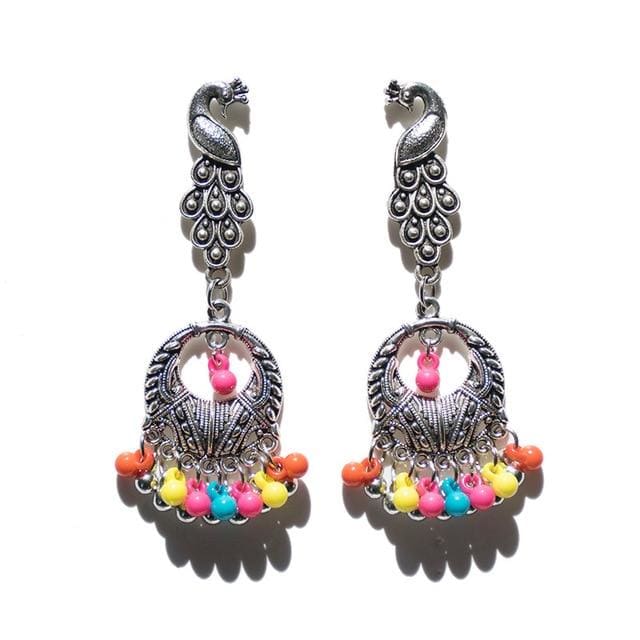 luxury indian jhumki earrings simulated pearls 5