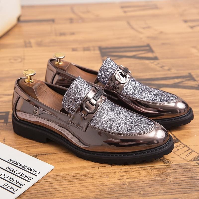 luxury italian style men thick bottom dress shoes