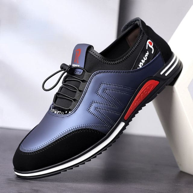 luxury leather casual slip on shoes for men
