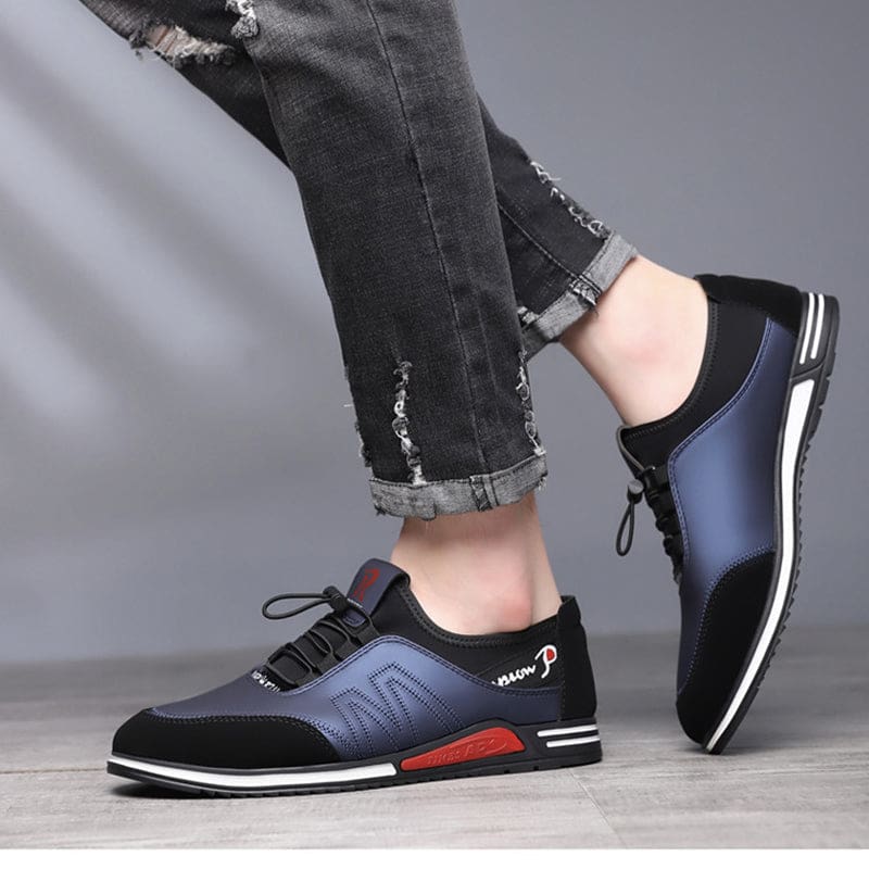 luxury leather casual slip on shoes for men