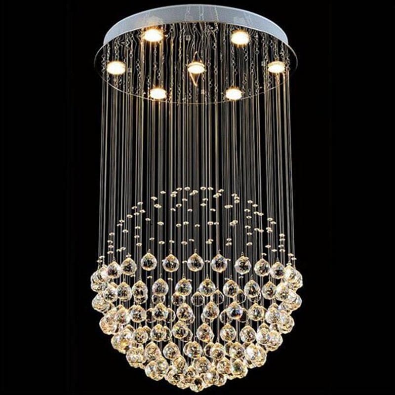 luxury modern k9 crystal ball shaped chandelier 2 / d80cm x h150cm / outside usa / 7-14 days
