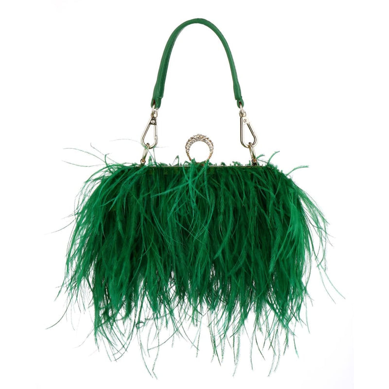 Luxury Ostrich Feather Evening Bags For Women HANDBAGS