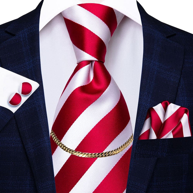 Luxury Plaid Silk Chain Hanky Cufflinks Men’s Tie N-0242 TIES & BOW