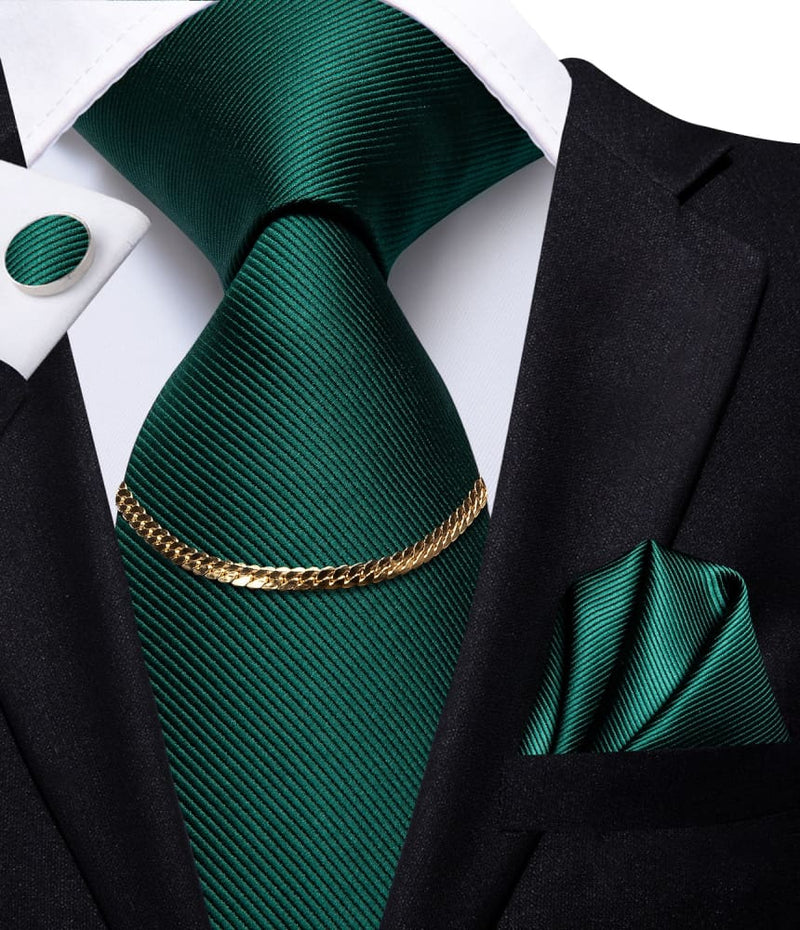 Luxury Plaid Silk Chain Hanky Cufflinks Men’s Tie N-0830 TIES & BOW
