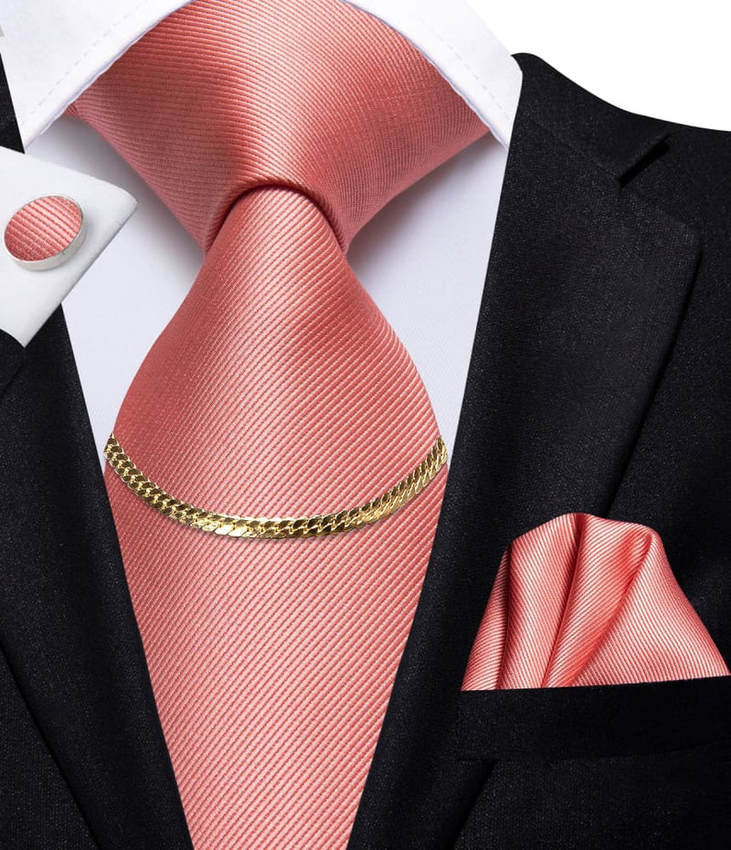 Luxury Plaid Silk Chain Hanky Cufflinks Men’s Tie N-3098 TIES & BOW