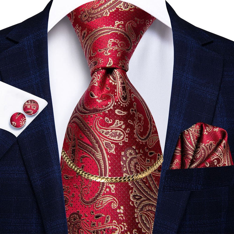 Luxury Plaid Silk Chain Hanky Cufflinks Men’s Tie N-3161 TIES & BOW