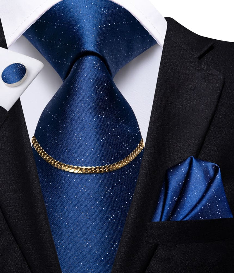 Luxury Plaid Silk Chain Hanky Cufflinks Men’s Tie N-3184 TIES & BOW