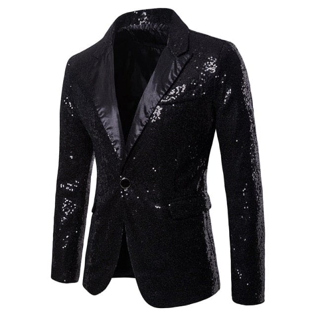 luxury royal blue sequin glitter blazer for men