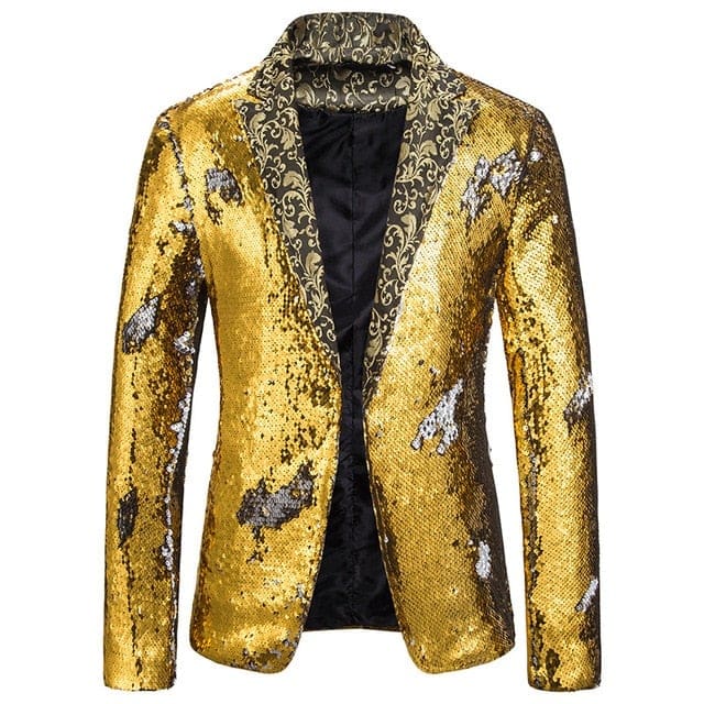 luxury royal blue sequin glitter blazer for men