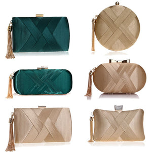 luxury tassel shoulder chain ladies party clutch purse
