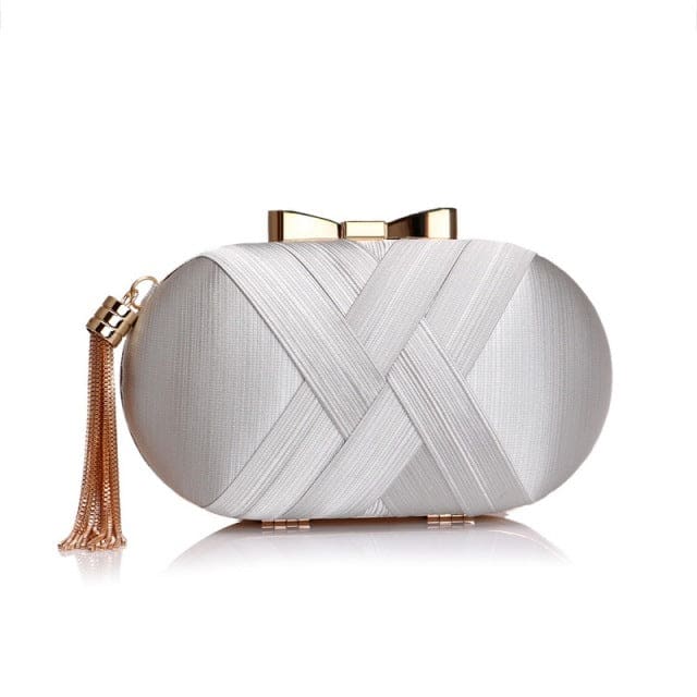 luxury tassel shoulder chain ladies party clutch purse
