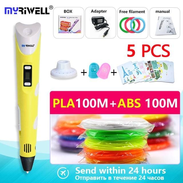 magic pen 3d painting tools for kids yellow and 200m