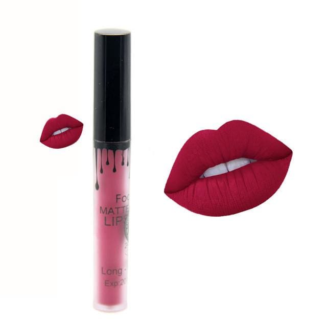 makeup matte liquid lipstick red lips 3