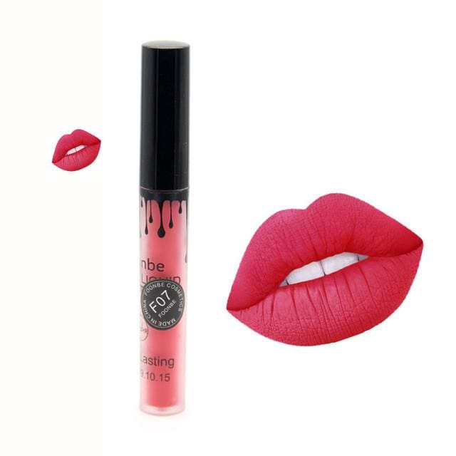 makeup matte liquid lipstick red lips 7