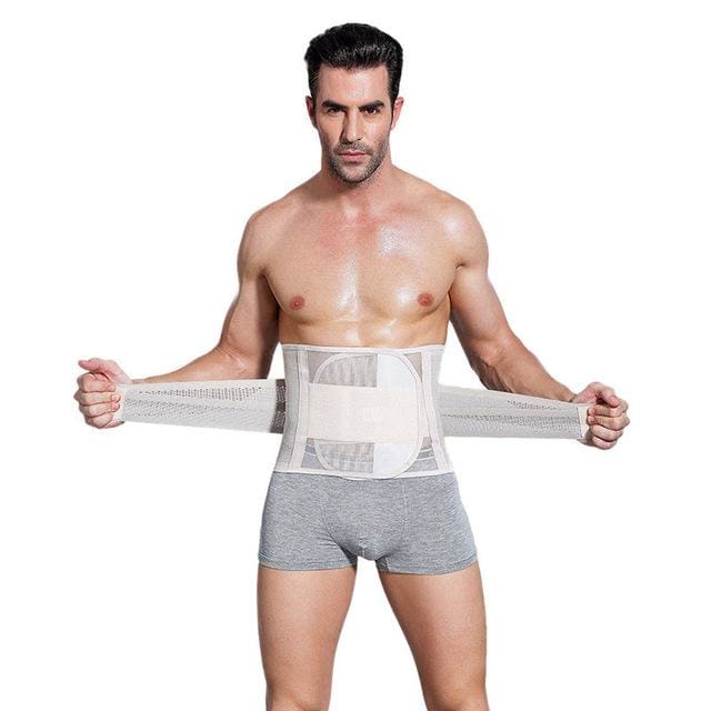 men body shaper corset abdomen slimming belt beige / m
