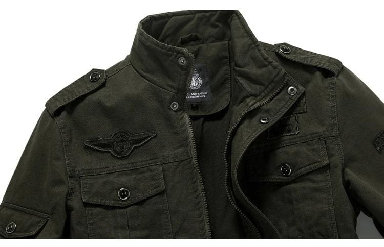 men casual military style army cargo jacket