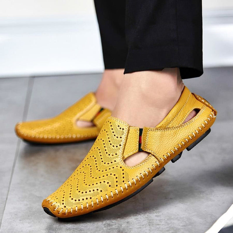 men fashion elegant leather sandals