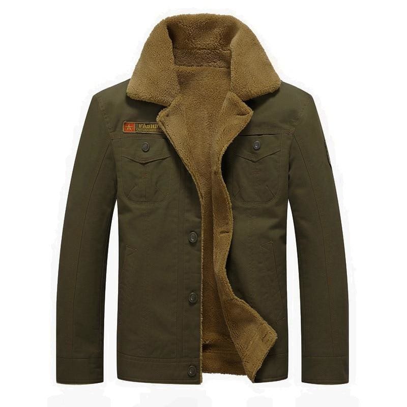 men jacket winter military style denim coat