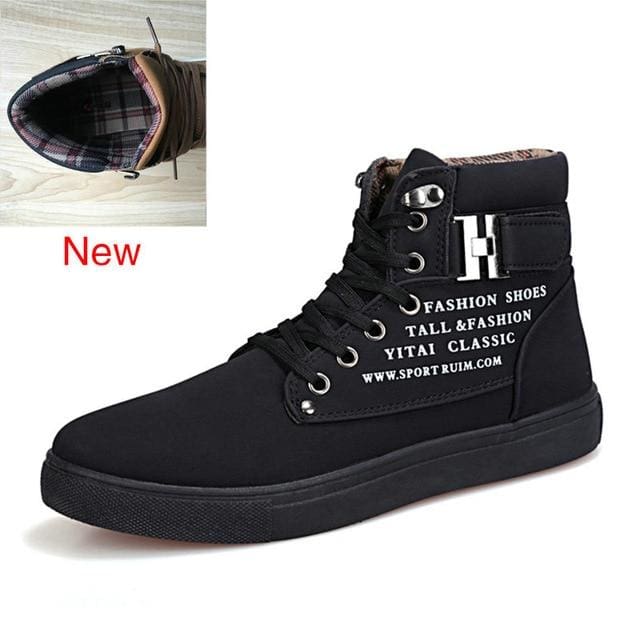 men shoes warm fur winter leather footwear