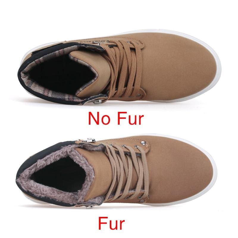 men shoes warm fur winter leather footwear