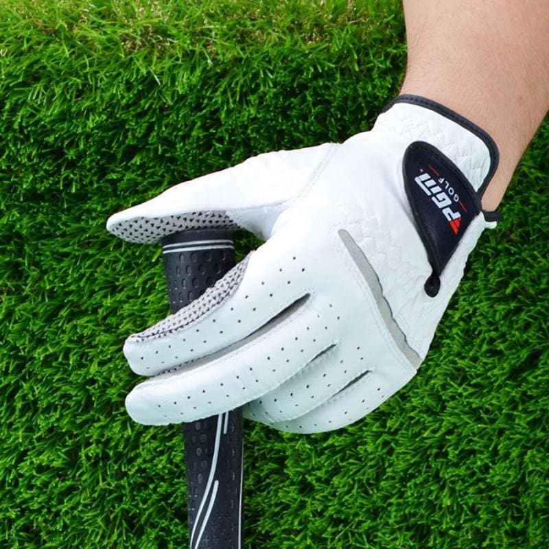 men soft breathable pure sheepskin with anti-slip granules golf gloves