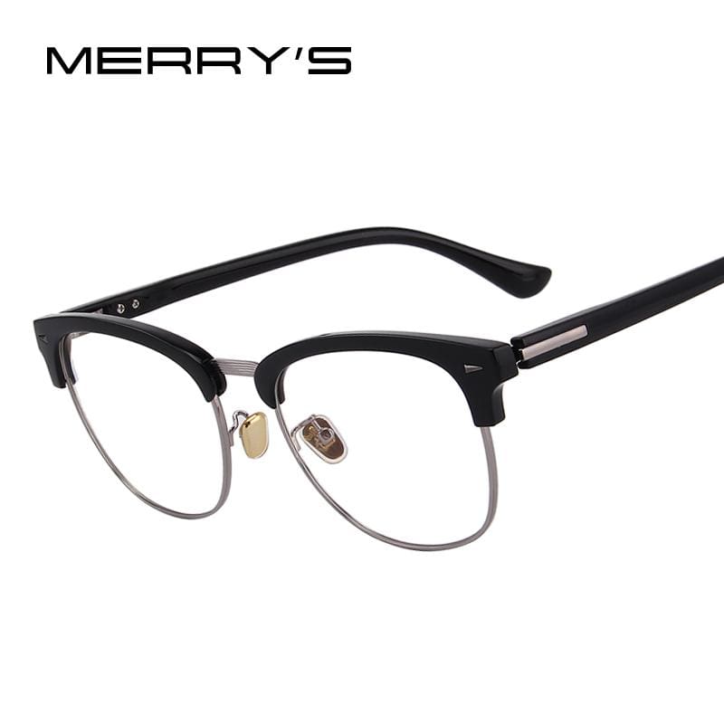 merry's design men/women classic retro eyeglasses half metal eyewear