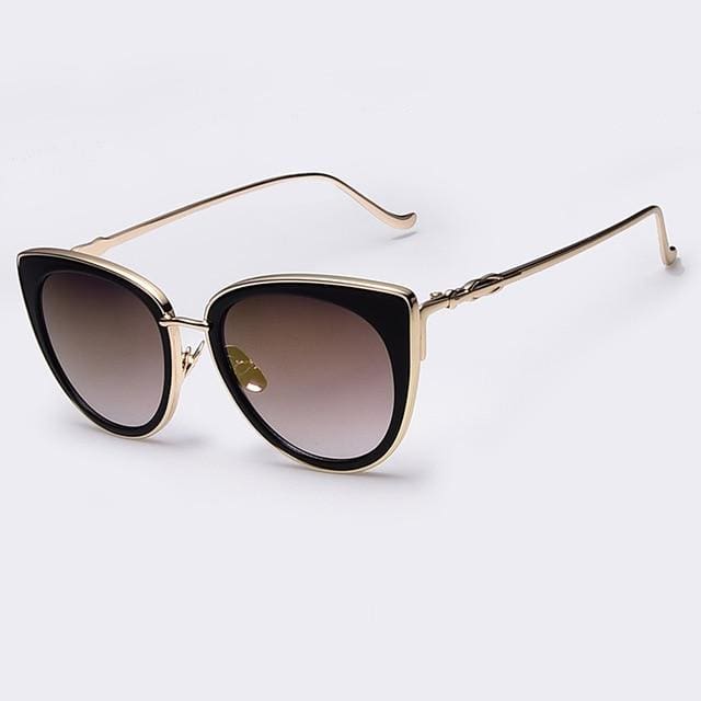 metal frame cat eye women sunglasses c3gold mirror