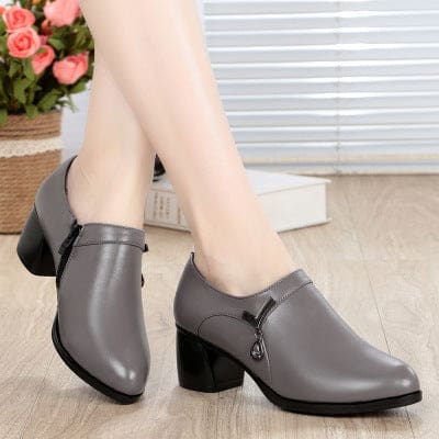 mid heels official comfortable soft leather shoes