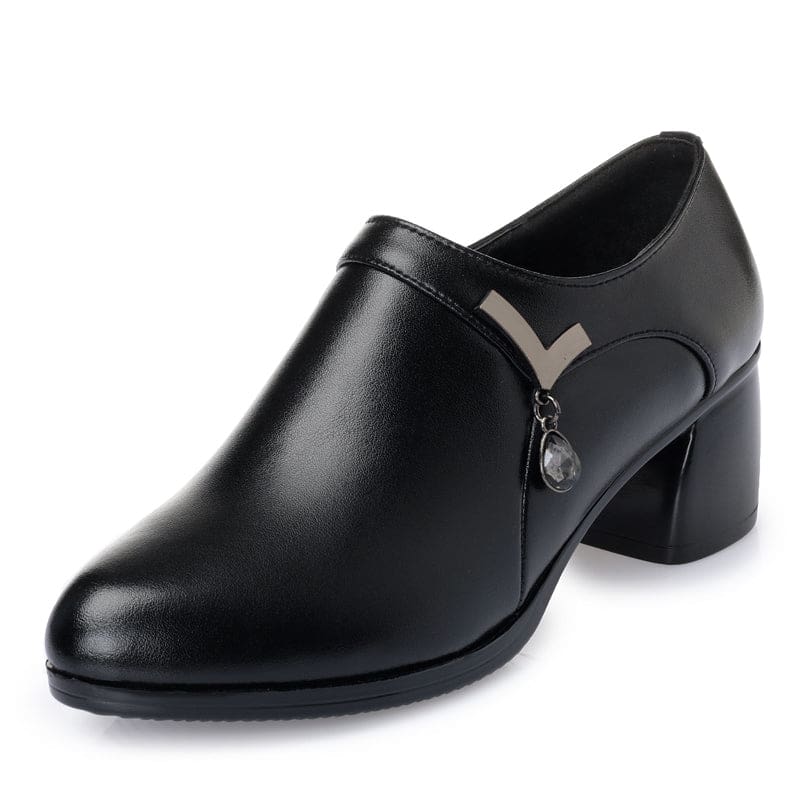 mid heels official comfortable soft leather shoes