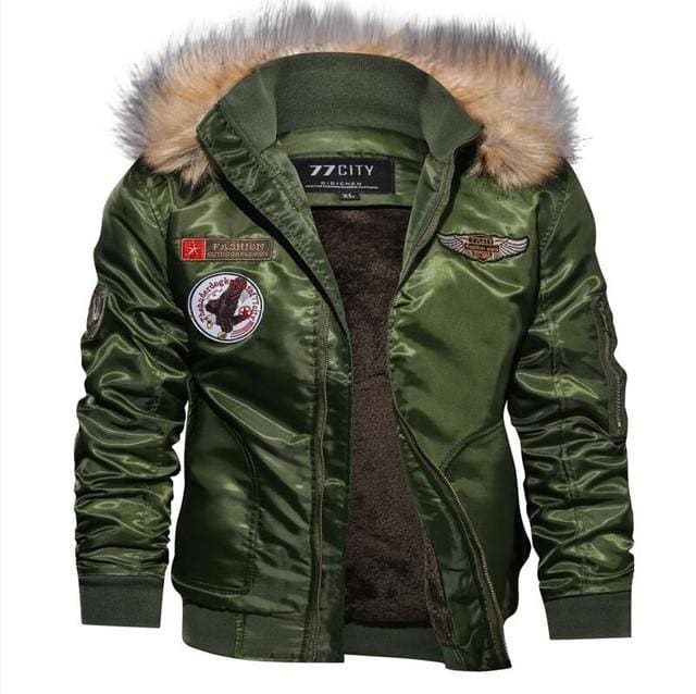 military style warm wool liner parkas men jacket