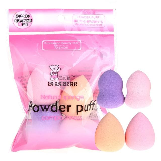 mini drop gourd makeup sponge, 4 pcs/set 2 drop and 2 gourd