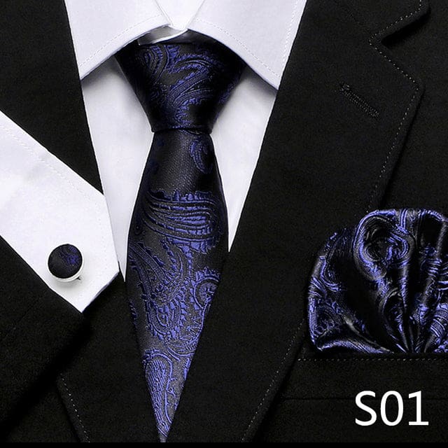 mix colors silk wedding gift tie pocket squares set s01