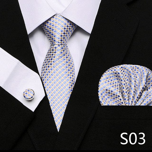 mix colors silk wedding gift tie pocket squares set s03