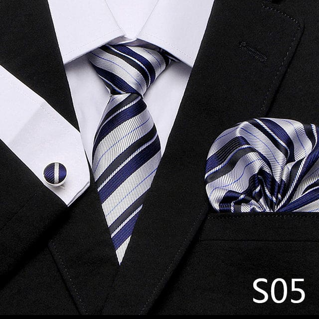 mix colors silk wedding gift tie pocket squares set s05