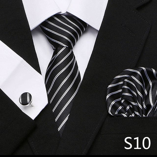 mix colors silk wedding gift tie pocket squares set s10