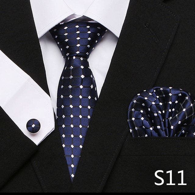 mix colors silk wedding gift tie pocket squares set s11