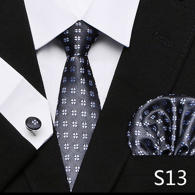 mix colors silk wedding gift tie pocket squares set s13