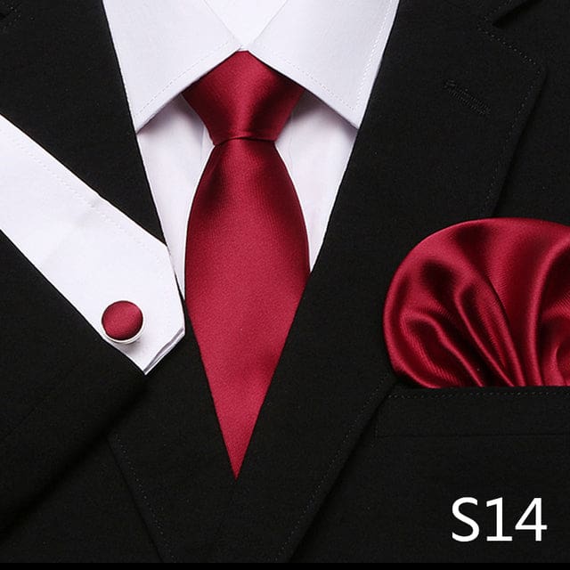mix colors silk wedding gift tie pocket squares set s14