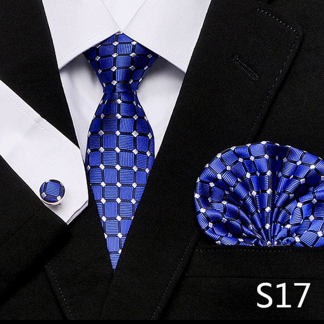 mix colors silk wedding gift tie pocket squares set s17