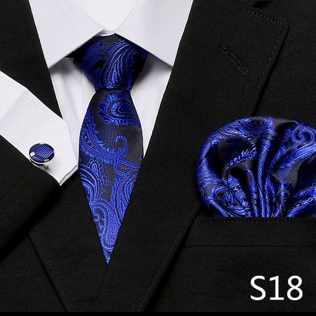 mix colors silk wedding gift tie pocket squares set s18