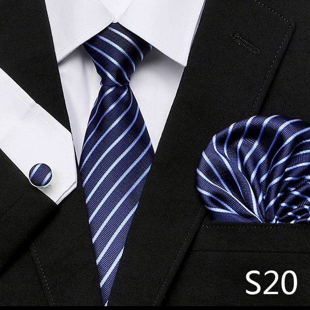mix colors silk wedding gift tie pocket squares set s20