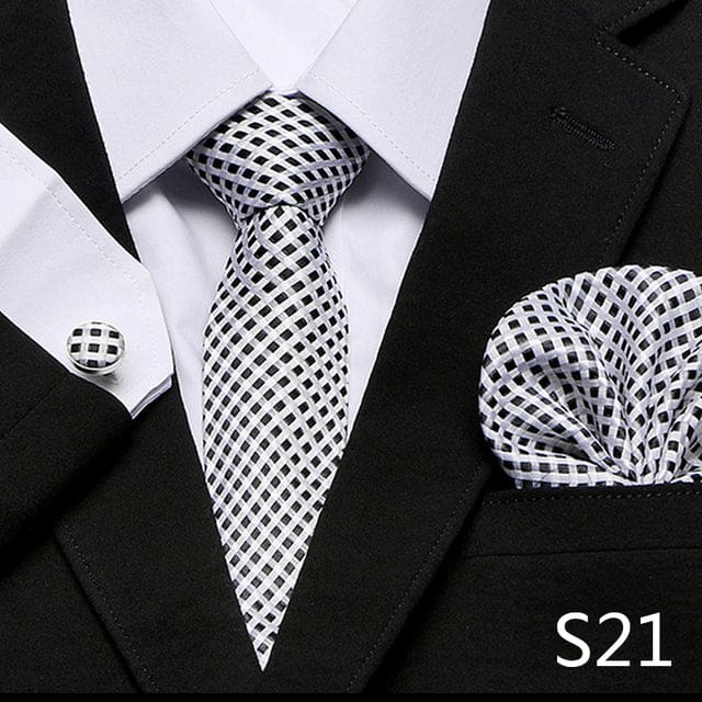 mix colors silk wedding gift tie pocket squares set s21